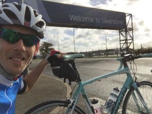 Mid-training ride selfie at Silverstone